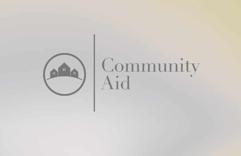 Community logo community aid black text