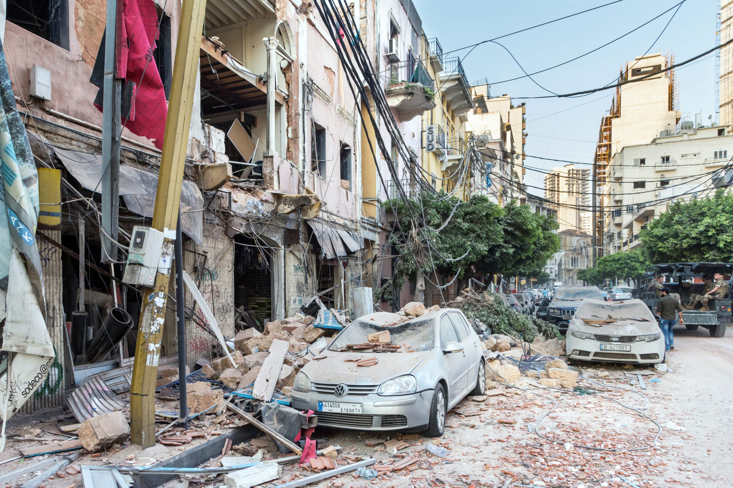 blasted building - Lebanon explosion