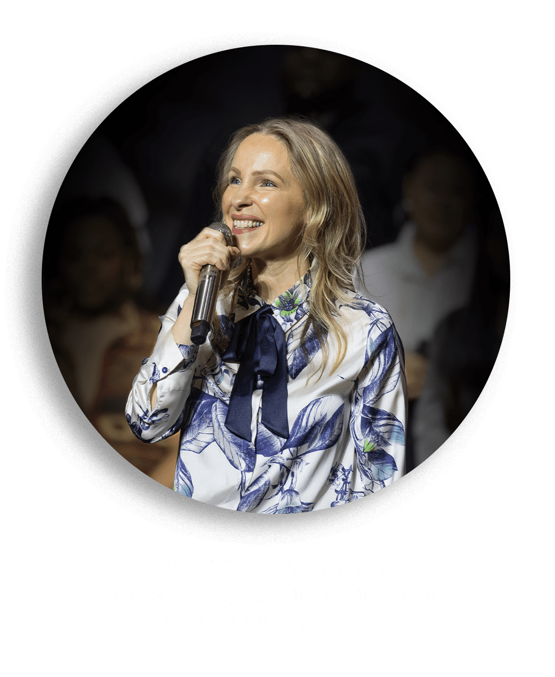 Worship leader Susan Pettrey speaking