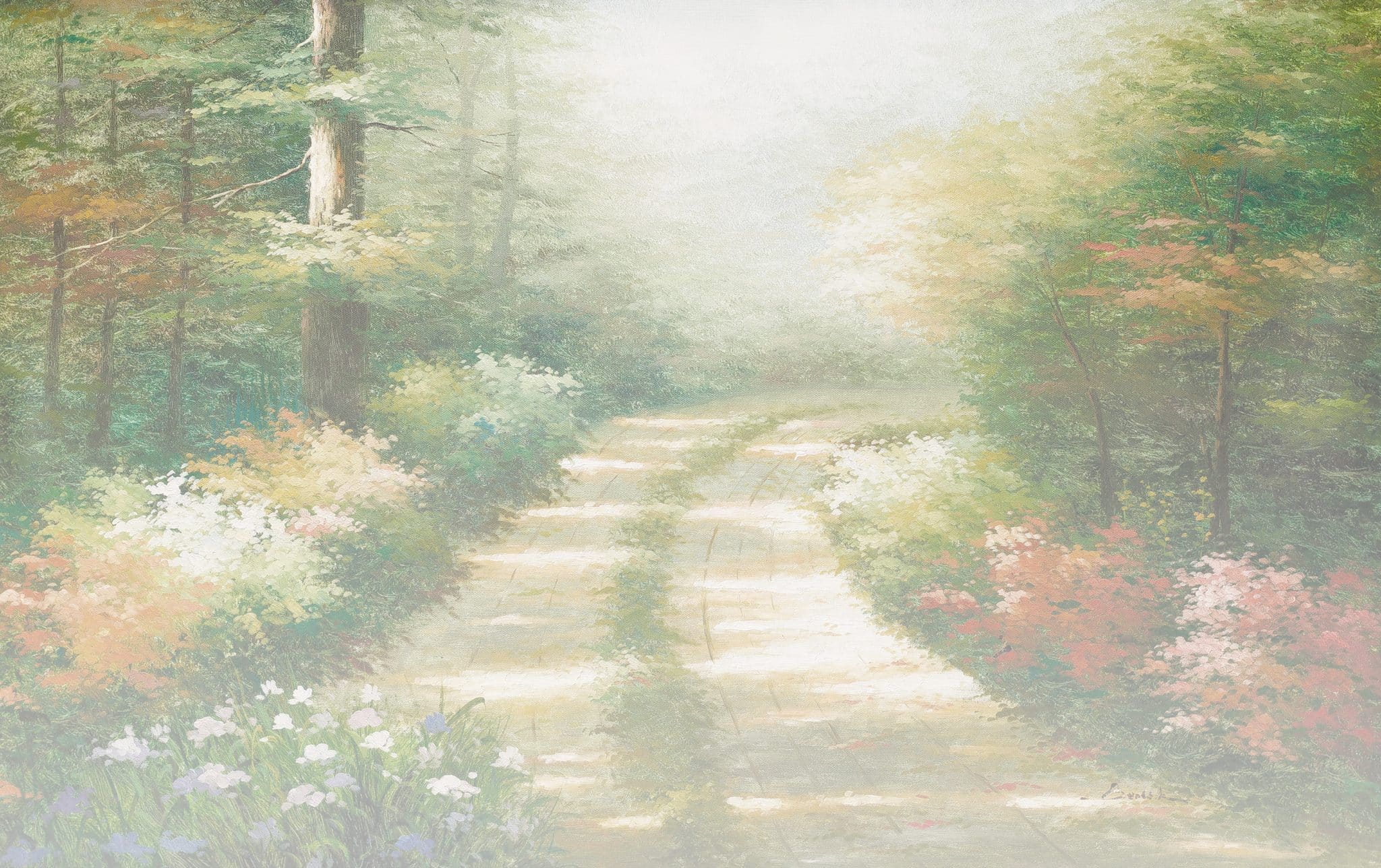 A peaceful woodsy path stretching ahead.