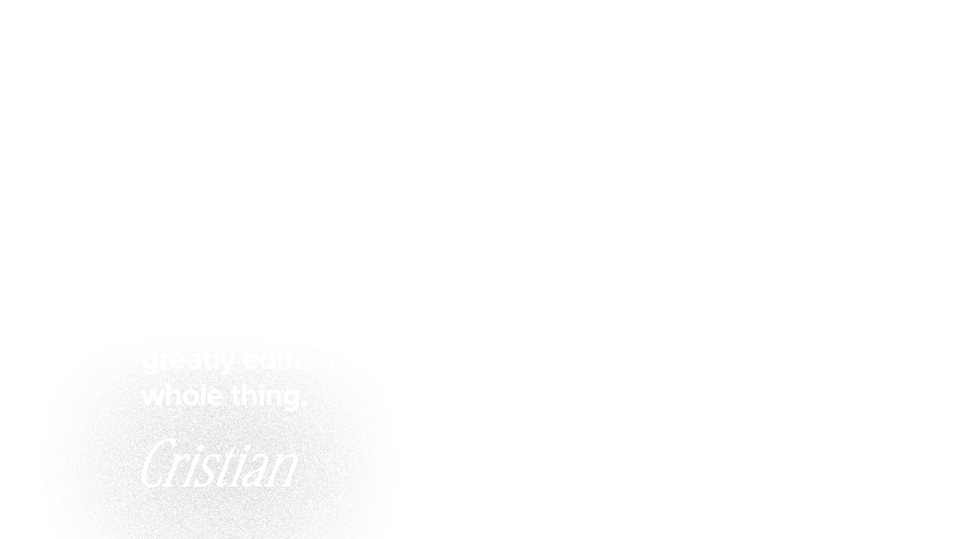Cristian's testomnial of conference at the Brooklyn Tabernacle